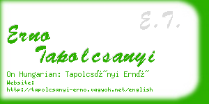 erno tapolcsanyi business card